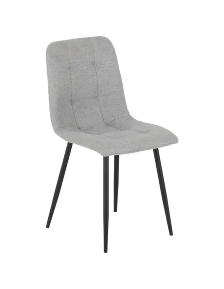 Fenton Dining Set (x4 Chairs) - White/Light Grey Fabric