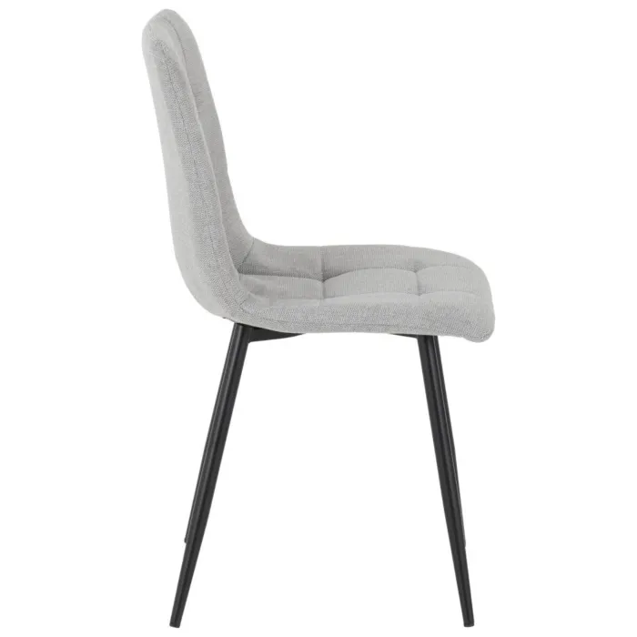 Fenton Dining Set (x4 Chairs) - White/Light Grey Fabric