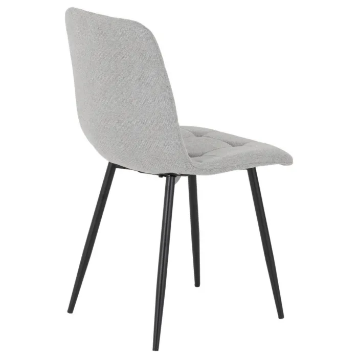 Fenton Dining Set (x4 Chairs) - White/Light Grey Fabric