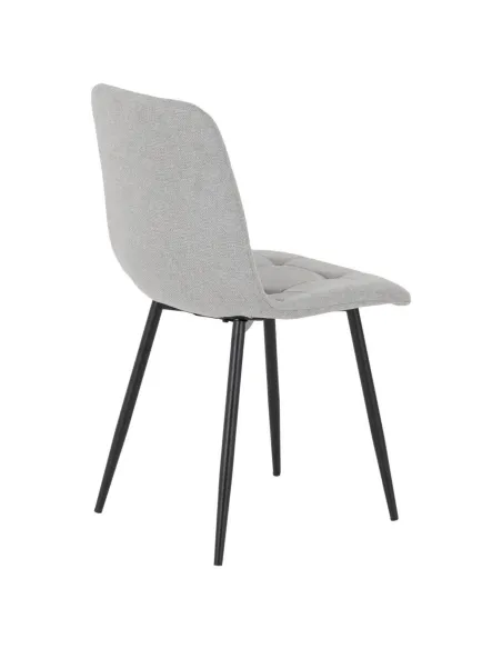 Fenton Dining Set (x4 Chairs) - White/Light Grey Fabric