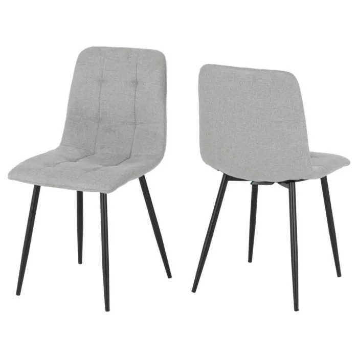Fenton Dining Set (x4 Chairs) - White/Light Grey Fabric