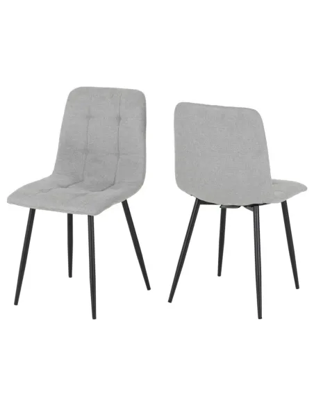 Fenton Dining Set (x4 Chairs) - White/Light Grey Fabric