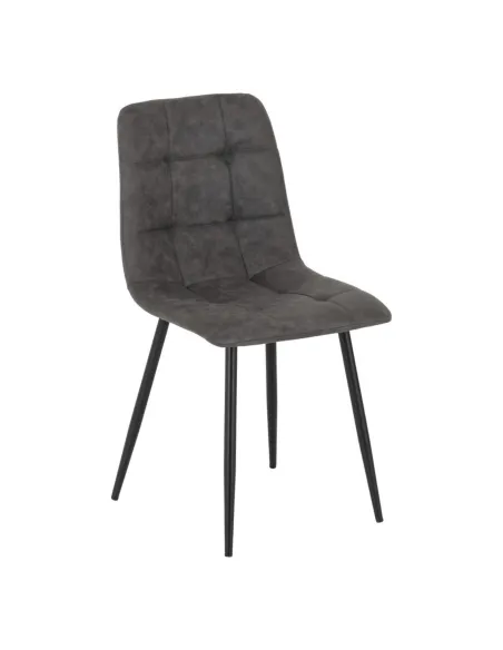 Fenton Dining Set (x4 Chairs) - White/Dark Grey Suede Fabric