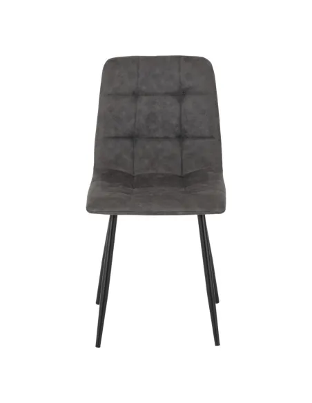 Fenton Dining Set (x4 Chairs) - White/Dark Grey Suede Fabric