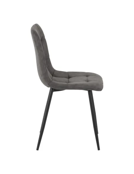 Fenton Dining Set (x4 Chairs) - White/Dark Grey Suede Fabric
