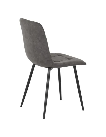 Fenton Dining Set (x4 Chairs) - White/Dark Grey Suede Fabric