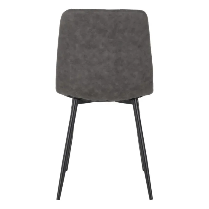 Fenton Dining Set (x4 Chairs) - White/Dark Grey Suede Fabric