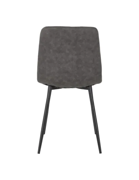 Fenton Dining Set (x4 Chairs) - White/Dark Grey Suede Fabric