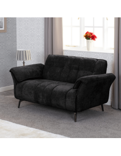 Amalfi 2 Seater Sofa - Black Fabric