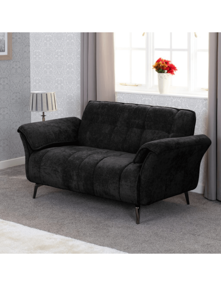 Amalfi 2 Seater Sofa - Black Fabric