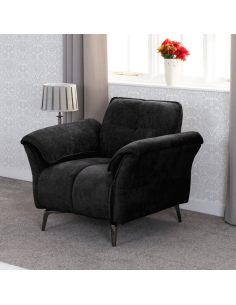 Amalfi 1 Seater Armchair - Black Fabric