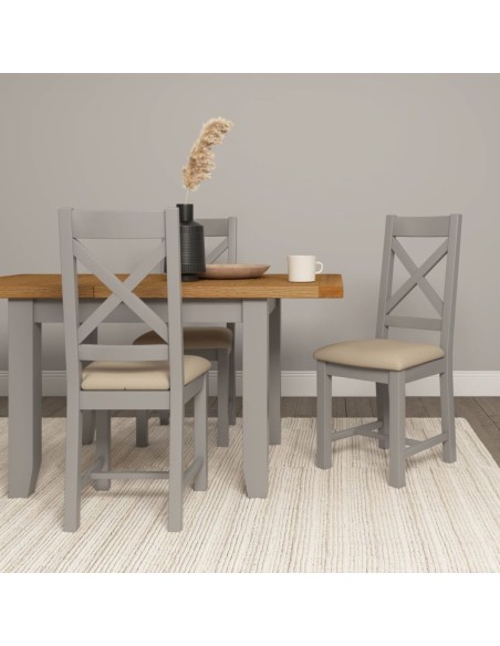 Windsor Extending Dining Table - Pebble Grey/Oak