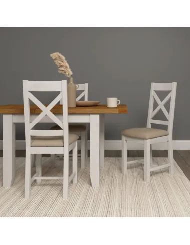 Windsor Extending Dining Table - Ivory/Oak