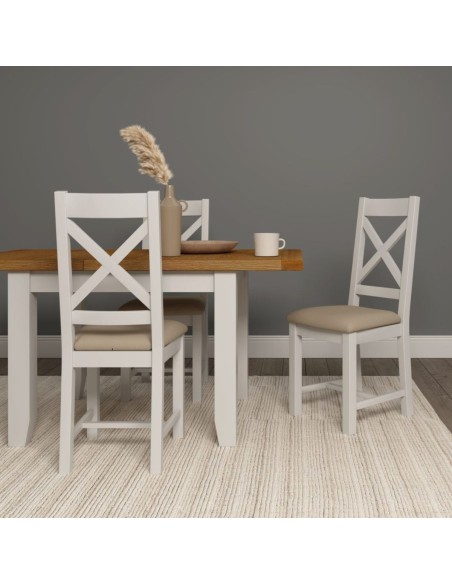 Windsor Extending Dining Table - Ivory/Oak