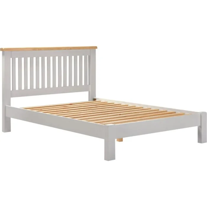 Windsor 4FT6 Low End Bed - Pebble Grey/Oak