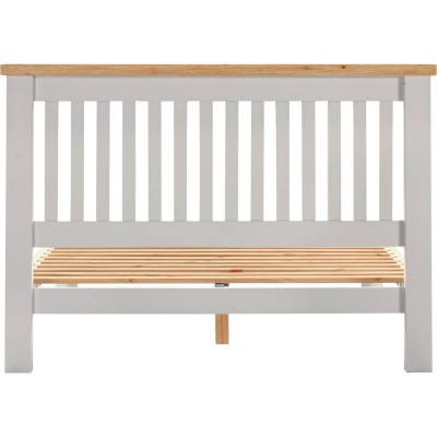 Windsor 4FT6 Low End Bed - Pebble Grey/Oak
