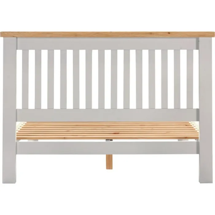 Windsor 4FT6 Low End Bed - Pebble Grey/Oak