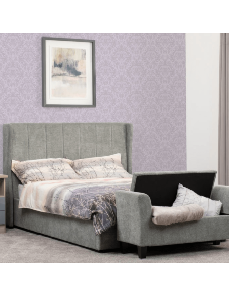 Amelia 4ft6 Plus Bed - Dark Grey Fabric