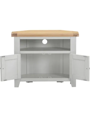 Windsor Corner TV Unit - Pebble Grey/Oak
