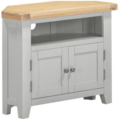 Windsor Corner TV Unit - Pebble Grey/Oak