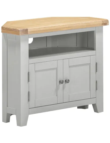 Windsor Corner TV Unit - Pebble Grey/Oak