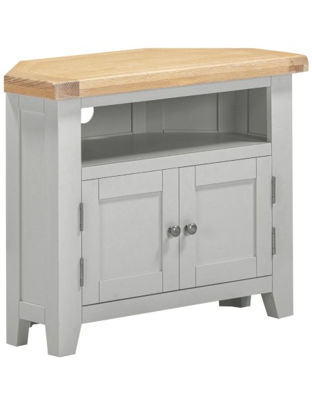 Windsor Corner TV Unit - Pebble Grey/Oak