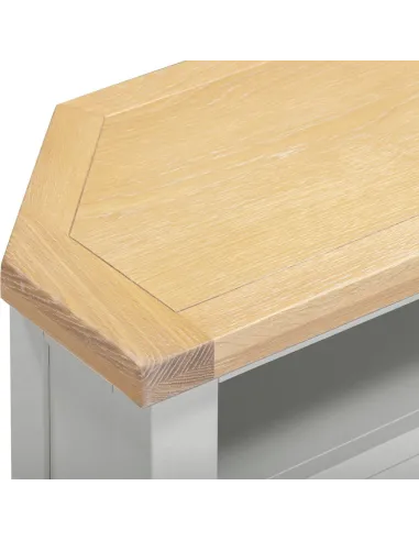 Windsor Corner TV Unit - Pebble Grey/Oak