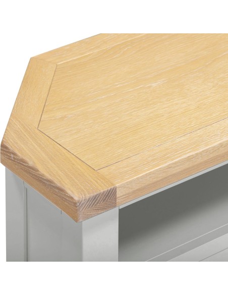 Windsor Corner TV Unit - Pebble Grey/Oak