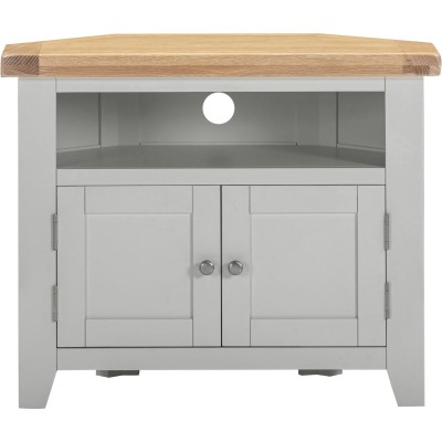 Windsor Corner TV Unit - Pebble Grey/Oak