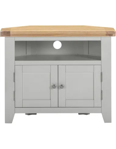 Windsor Corner TV Unit - Pebble Grey/Oak