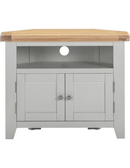 Windsor Corner TV Unit - Pebble Grey/Oak