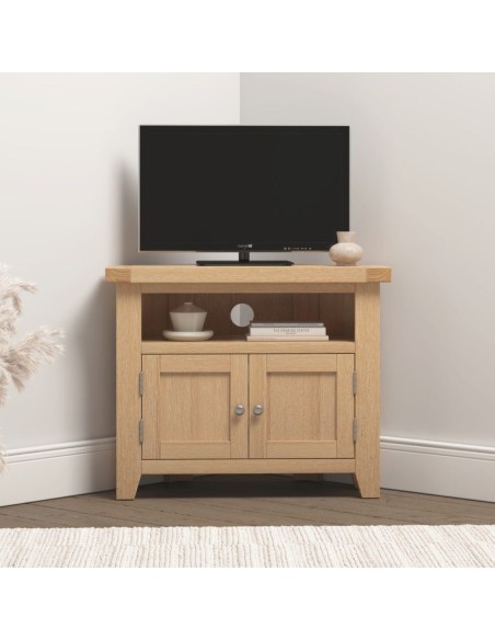 Windsor Corner TV Unit - Natural Oak