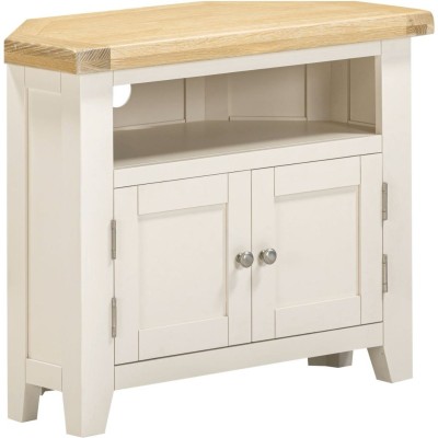 Windsor Corner TV Unit - Ivory/Oak