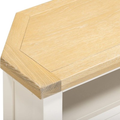 Windsor Corner TV Unit - Ivory/Oak