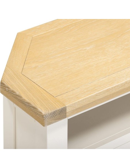 Windsor Corner TV Unit - Ivory/Oak