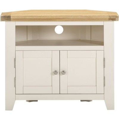 Windsor Corner TV Unit - Ivory/Oak