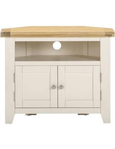 Windsor Corner TV Unit - Ivory/Oak