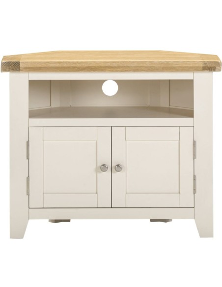 Windsor Corner TV Unit - Ivory/Oak