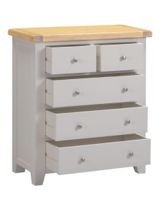 Windsor 3+2 Drawer Chest - Pebble Grey/Oak 2