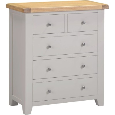 Windsor 3+2 Drawer Chest - Pebble Grey/Oak
