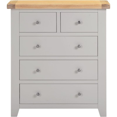 Windsor 3+2 Drawer Chest - Pebble Grey/Oak