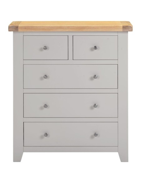 Windsor 3+2 Drawer Chest - Pebble Grey/Oak