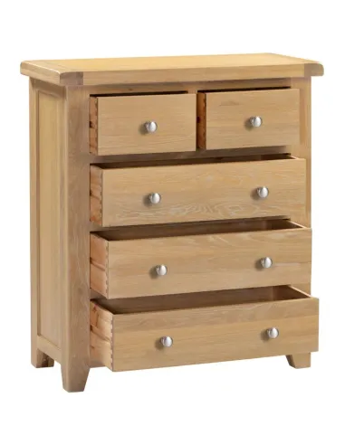 Windsor 3+2 Drawer Chest - Natural Oak