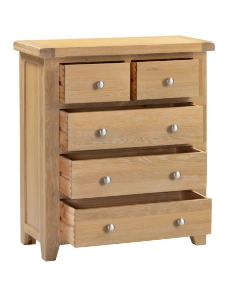 Windsor 3+2 Drawer Chest - Natural Oak