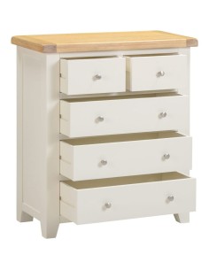 Windsor 3+2 Drawer Chest - Ivory/Oak 2