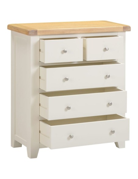Windsor 3+2 Drawer Chest - Ivory/Oak