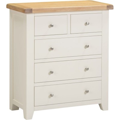 Windsor 3+2 Drawer Chest - Ivory/Oak