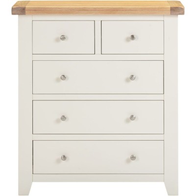 Windsor 3+2 Drawer Chest - Ivory/Oak