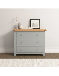 Windsor 3 Drawer Chest - Pebble Grey/Oak