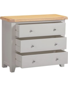 Windsor 3 Drawer Chest - Pebble Grey/Oak 2